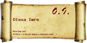 Olexa Imre névjegykártya